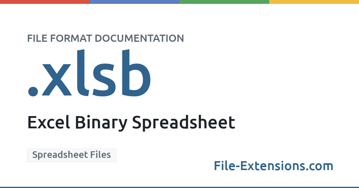 XLSB file - Excel Binary Spreadsheet